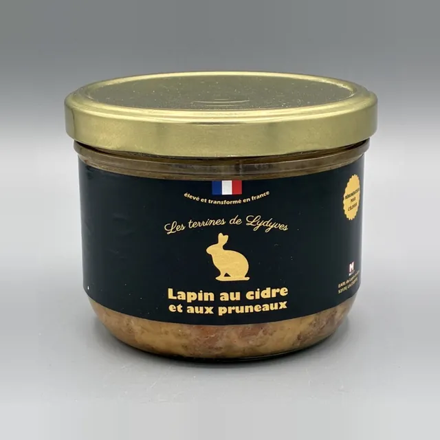 Bocal de lapin au cidre et aux pruneaux, plat cuisiné fermier de Mayenne, Les Terrines de Lydyves