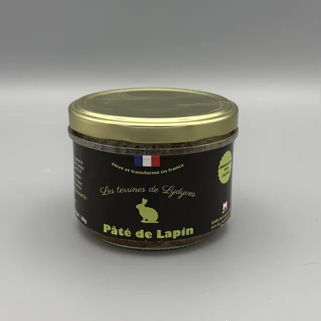 Pot de pâté de lapin artisanal 180 g, Les Terrines de Lydyves